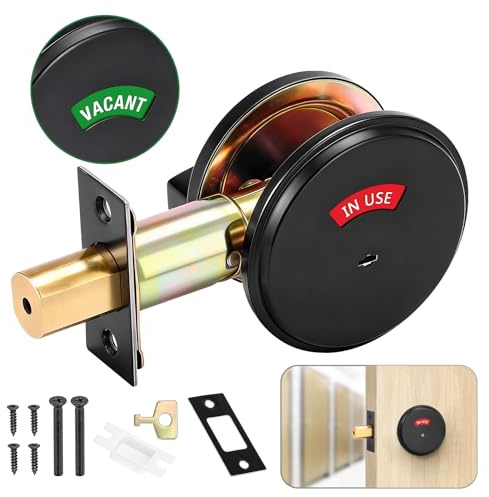 Aglehome Bathroom Deadbolt with Occupancy Indicator, Vacant Occupied Lock