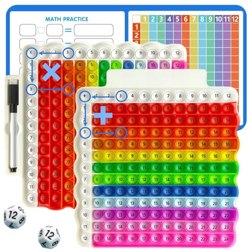 Pop it Multiplikationstabelle 12x12 Math Multiplikation Fidget Spielzeug 1x1 Lernen Spiel Multiplikationsbrett Popper Multiplikationstabelle Lindert Stress und Angst 12x12&12+12 Pop it Spielzeug