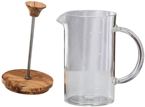 NUOBESTY Cafetera Prensa Francesa de Vidrio de Alta Resistencia 400 Ml Tapa de Bambú Hervidor de Café para Uso Doméstico Práctica Prensa Manual para Preparar Café y Té en Casa