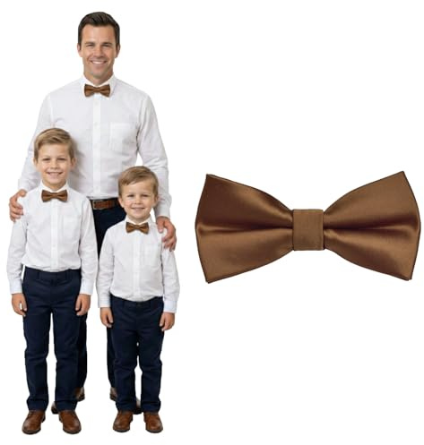 DonDon Fliege Kinder Jungen Babys und Herren Seidenlook glänzend, vorgebunden und längenverstellbar aus Polyester - festliches Accessoire für Hochzeit, Kommunion und Feier
