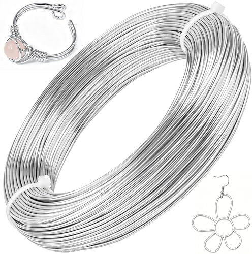 Ouborui 18 Gauge 1mm Craft Wire164ft(50m) Aluminium Thin Wire | Silver Bendable Metal Wire for Jewelry Making, Sculpting, Modelling Skeleton