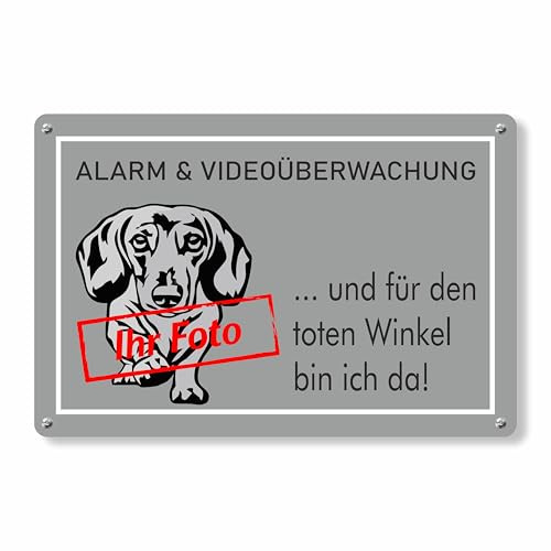Warnschild Hund personalisiert mit Foto – Hundeschild „Klingeln nicht nötig“ – Warnung vor dem Hund – Türschild für Garten, Zaun & Haustür, Parent