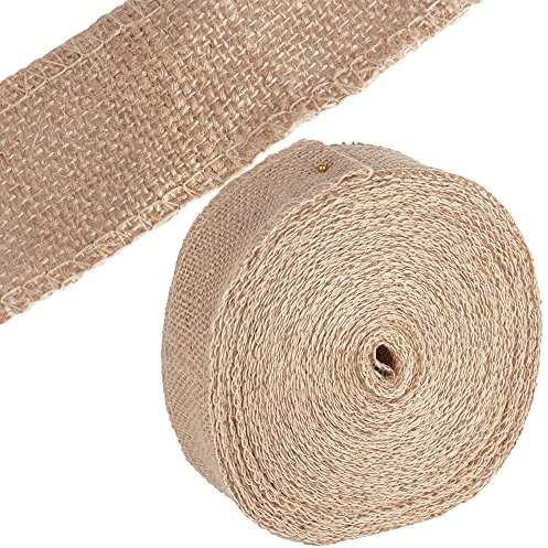(20Meter * 5CM) Juteband Leinen Band Sackleinen Jute Dekoband Natürliche Burlap Band Vintage Perfekt für DIY Handwerk Hochzeit Taufe Kommunion Party Weihnachten Haus Deko