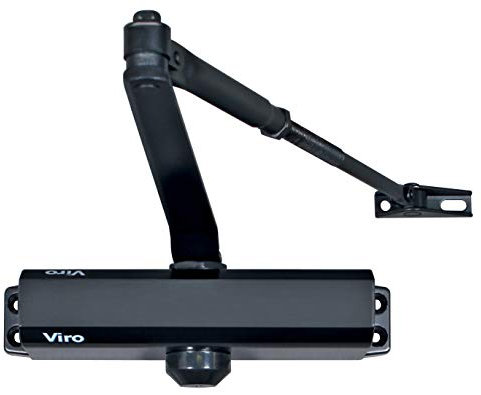 Viro | Air, Chiudiporta Automatico, Braccio in Acciaio con Lunghezza Regolabile, Multiforza, Colore Nero, Per Porte max. Largh. 110 cm Peso 85 kg