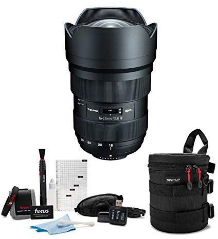 Tokina Opera AF 16-28mm f/2.8 FF Lens for Nikon F Mount Camera with DSLR Cleaning and Accessory Kit and Lens Case (6) Bundle