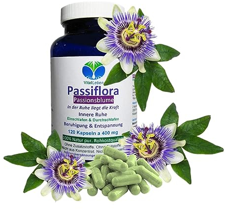PASSIONSBLUME Passiflora Passion Flower 120 Kapseln HERZENSRUHE in der Ruhe liegt die Kraft [Einschlafen & Durchschlafen] + [Beruhigung & Entspannung] NATUR pur - OHNE ZUSATZSTOFFE 26675-120