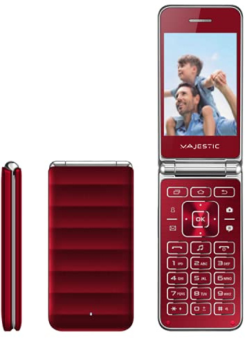 Majestic WAVE Red - Telefono GSM con display 2.8, flip attivo, fotocamera, bluetooth