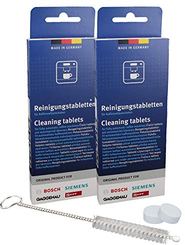 DL-pro 20 aplicaciones I Pastillas de limpieza para cafetera Bosch Siemens EQ Serie 00311969 con cepillo de limpieza DL-pro