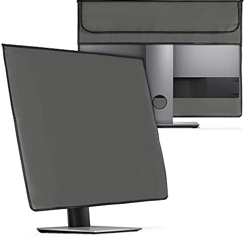 kwmobile Housse écran compatible avec 27-28 moniteur - Protection d'écran avec 2 compartiments - gris foncé