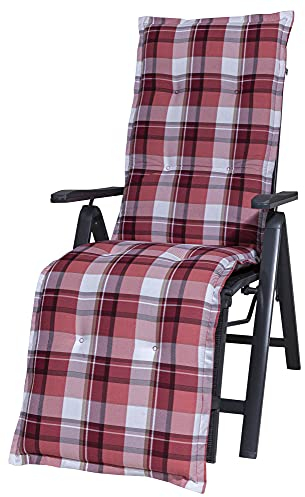 Kettler Polen KETTtex 2396 Auflage Relaxliege Milano rot-weiß kariert 169x49x6 cm (ohne Liege)