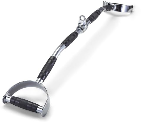 Strongology 100cm LAT BAR ATTACHMENT Multiple Triple Rubber Grips Target Multiple Areas Heavy Duty Gym Cable Pull Bar