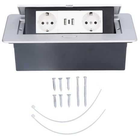 Pop-Up-Bodensteckdose, 16 A, Dual USB Typ C, EU-Standard 250 V