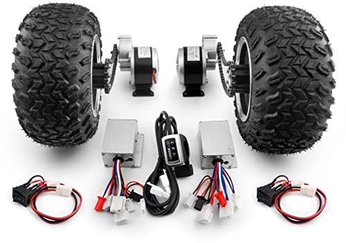 Dual-250-W-Motorantrieb, 10 x 6,00–6, Luftrad-Umbausatz, leicht zu tragen, 200 kg, für Fahrrad, Schubkarre, Strandwagen, Wagen mit Rückwärtsgang (24V250W Max 8kph)