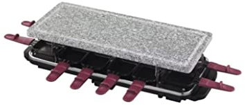 Raclette XL - MRG12-21 - Black/Grey MANDINE 12 Person Grill Plate Stone or Non-Stick Coating