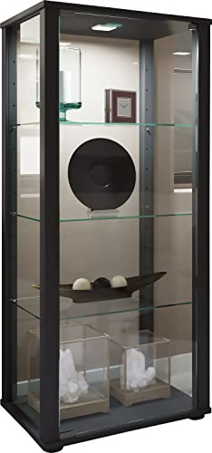 VCM Standvitrine 50x38x115 cm 2 Türen 4 Fächer Glas Holzwerkstoff | Schauraum für Bücher und Andenken - als Blickfang im Wohnbereich - für Wohnungen und Büros - hochwertige Verarbeitung