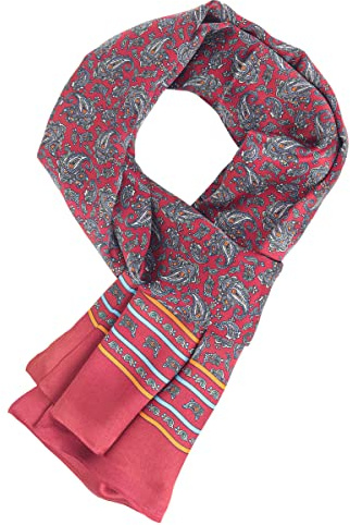 WANYING Edler Seidenschal für Herren 100% Seide 11 Momme Herrenschal Schaltuch Doppelseite für Frühjahr Sommer Herbst Casual Business 155×26cm