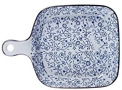 LUCBEI Lasagnera Piatto di Cottura in Porcellana, Pan di Lasagna Singola Quadrata Unica, Piastra Piccola Cena con Manico Singolo, Set di 3 Teglie da Forno (Color : B)