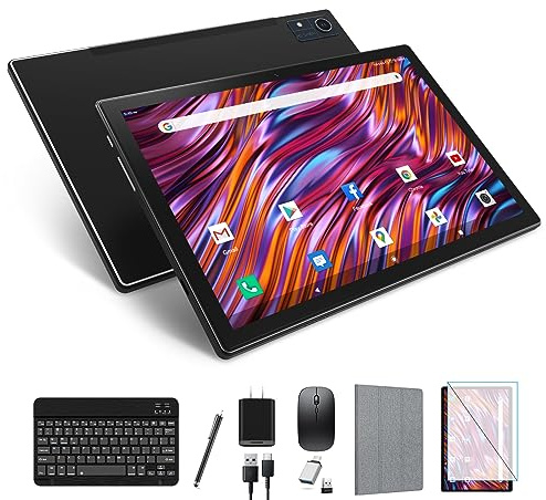 Latest 2025 Android 13 Tablet, 128GB+16(8+8 Expand)GB/512GB Expandable, Octa-Core Tablet with 5G WiFi, 8000mAh Battery, 10.1 inch Tableta with 21MP Camera, Tableta with Keyboard, Bluetooth,Mouse, Case
