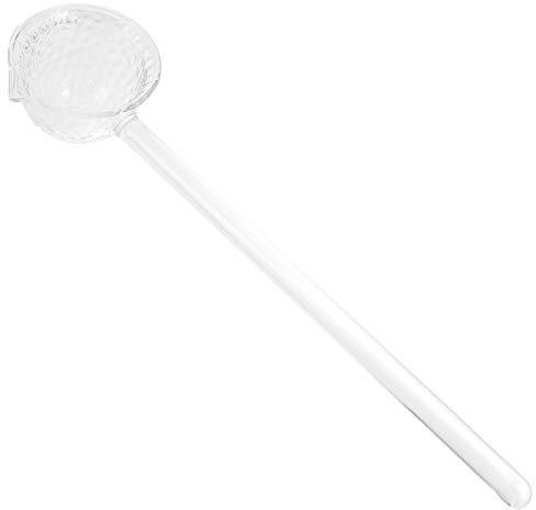 Cuillère à thé en verre - Cuillère à soupe - Louche en verre transparent - Petite cuillère pour café, thé, soupe, punch sauce - Rouge