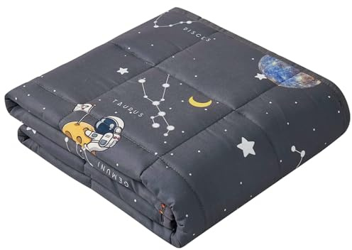 anfie Weighted Blanket Kids (36x48 5lbs), Weighted Blanket Cooling Blanket for Sleeping,Throw Size Breathable Blanket with Premium Glass Bead(Space Grey)