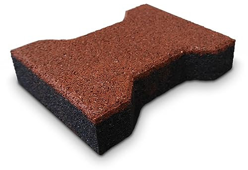 NOVA FORMA Dalle de Sol Anti-Chocs Ergonomique Kick (18 pces) – Revêtement de Sol antidérapant en Caoutchouc – Protection de Sol pour écurie, chenil, allée, Aire de Jeux, etc. – 20 x 16 cm, Rouge