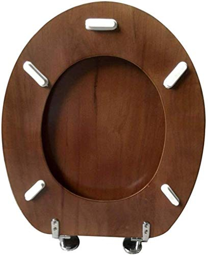WC-Sitz Retro-Toilettendeckel mit verlangsamtem Massivholz, extrem widerstandsfähige Oberseite, feste U/V/O-Form, kompatibel