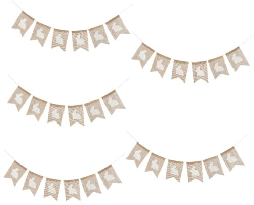 TOPBATHY 5stücke Easter Bunny Wimpel Banner Aus Hängende Dekoration Für Ostern Und Neujahr Für Partys Home School Teiliges Mit Niedlichem Hasenmotiv