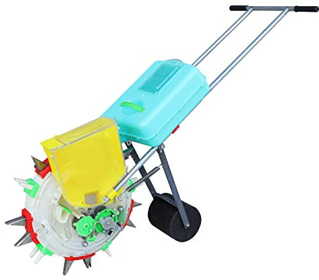 WTTTTW Spandiconcime da Giardino, seminatrice Manuale con 10 Piastre per Semi, seminatrice a rulli a Spinta Manuale e applicatore di Fertilizzante,5 Mouths