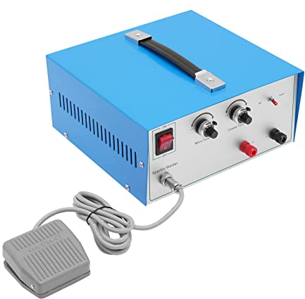 HINOPY 600W Punktschweißgerät, 80A Schmuck Punktschweißmaschine Elektrische Lötmaschine Schmuck Schweißen Impuls Punktschweißgerät Mit FußPedal für Platin, Gold, Silber und Stahl