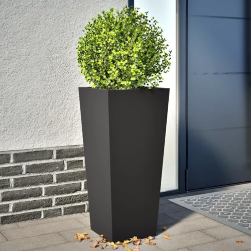 Homgoday planteringskruka 2 st. Högbädd i metall, trädgårdsrabatt, blomkruka, planteringskruka, växtbädd, växtlåda, blomlåda, tidig rabatt, svart 35 x 35 x 75 cm stål