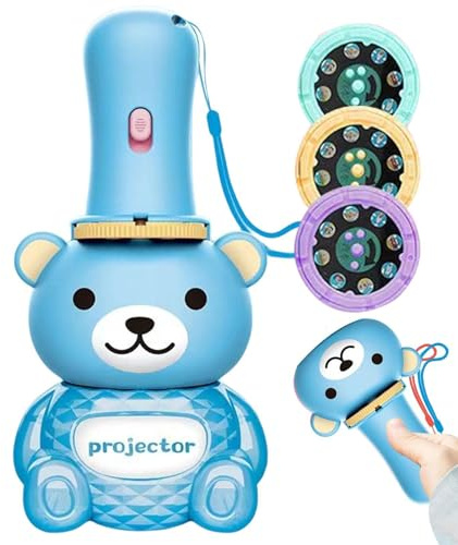 Yhsioaklo Bear Flashlight - Light Projector Toy | Educational Learning | 24 Patterns Bedtime Night Light | Fun for Kids & Todd-lers | Ideal for Playtime Kids Flashlights