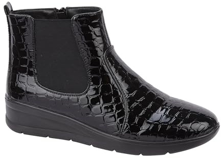 Shoe Tree Comfort Ladies Chelsea Wedge Ankle Boot, Sizes 3-8