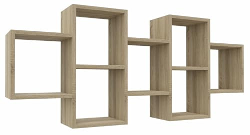 MARAND Bücherregal Wand Hängend, Regale für Wände, Wand Regal für Kinderzimmer, Bücherregal Eiche Sonoma