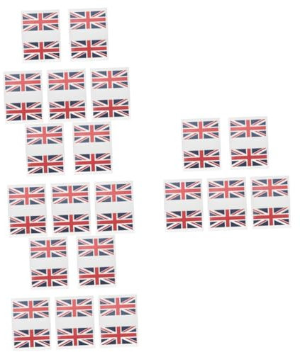 MERRYHAPY 20sets Decorative England Flag Stickers National Flag Face for Football Temporary Decals Stylish Supporter Accessories for Fans
