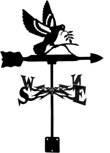 XAoSCd Paletto Decorativo per Giardino, Banderuola, Banderuola A Vento, Banderuola A Forma di Gallo in Acciaio Inox, Scena di Fattoria, Trattore,Pigeon