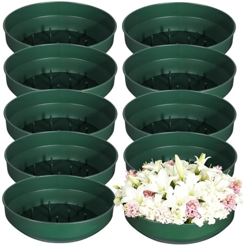 YARNOW 10 Pcs Floral Foam Trays 5.70In Round Flower Arrangement Supplies with Pins Multi-Use Flower Mud Trays for Wedding Decor Party Centerpieces and Florist Tools