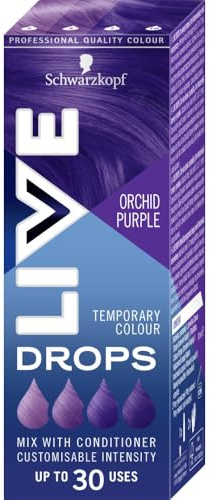 Schwarzkopf LIVE Drops Orchid Purple,Temporary Color, Pack of 1, Up to 30 Uses, 30 ml