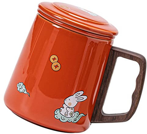 CIYODO Taza De Cerámica Con Filtro y Tapa Para Té Suelto y Infusiones Para Hogar y Oficina