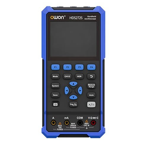 KAYPBWQMG HDS272S Oscilloscopio Digitale Portatile 3 in 1 2CH 70 MHz Larghezza di Banda 20000 conteggi Misuratore di Portata Digitale Portatile(EU)