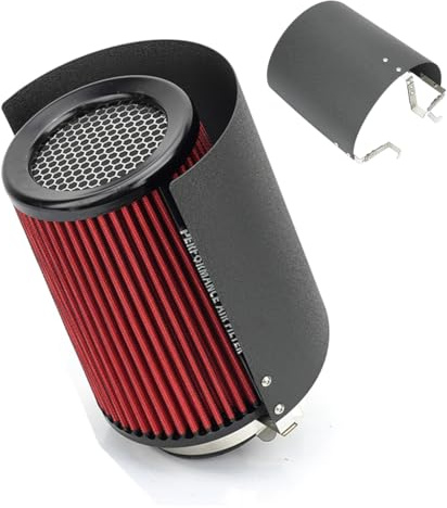 Universellt bil luftfilterfodral värmeskärm, bil luftfilterskydd i rostfritt stål värmeskärm, för 2,5-4'' koniska eller cylindriska filter (Stor)
