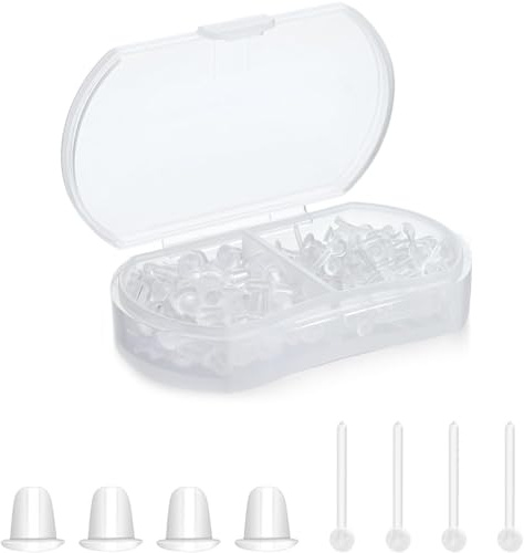 100 Piezas Tuercas Pendientes Silicona, Ganchos para Pendientes y Anillos de Salto y Transparentes de Tuercas de Pendientes para Hacer Joyería Bisutería Fabricación de Joyas