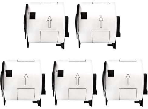 5 Rollo para Etiqueta térmica 62 mm x 100 mm x 300pc Etiquetas Cortadas de Troquel DK-11202 Compatibles con una Impresora QL