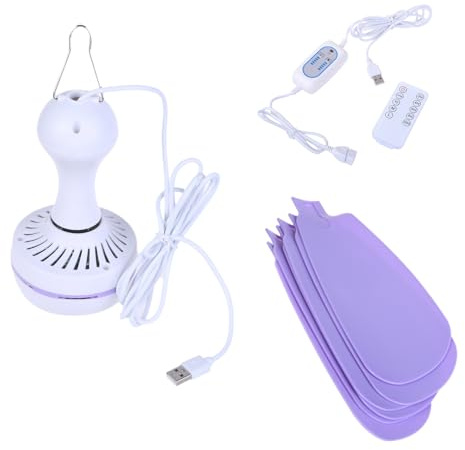 PLCPDM Ventilateur Suspendu Portable À 4 Vitesses Système De Refroidissement Alimenté par USB 45 Cm Diamètre avec Minuteries 12 Heures Télécommandes pour Dortoir Bureau Voyage Ventilateur À