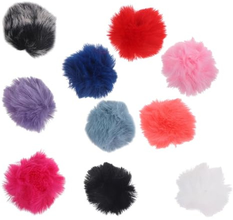 PAMINGONO 10 Stück Kleiner Windschutz für Lavalier Mikrofone Waschbare Fell Windschutzhüllen Kompakt Winddicht Windgeräusche für Outdoor Audioaufnahmen