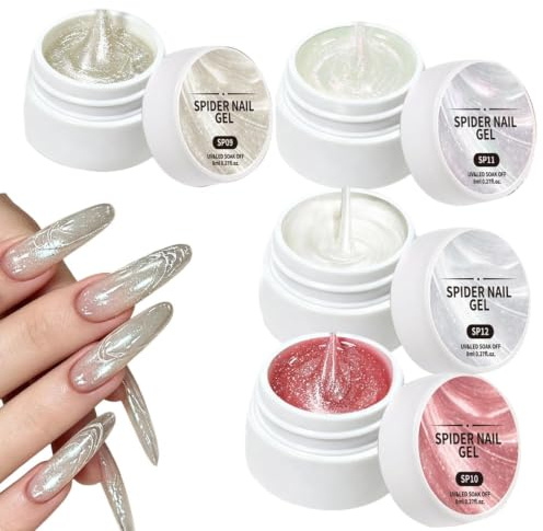 Spider Fingernagel Gellack 8 Milliliter Spinne Elastisch Zeichnung Maniküre | UV-Gel für das Studio, Shop, Beauty, den täglichen Gebrauch, die Hochzeit, die Party, Salon und das Zuhause