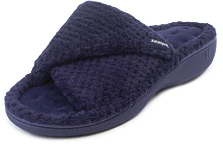 Isotoner Ladies Popcorn Open Toe Slipper, Women's Open Back Slippers