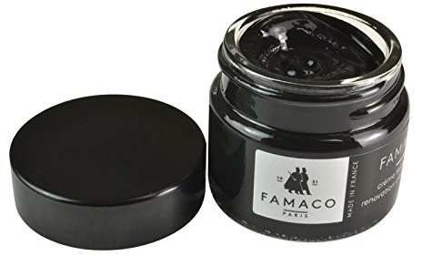 Famaco Leather Repair & Dye Cream | Self Seal Colourant for Quick and Easy Repair | Suitable for Sofas, Car Seat, Shoes, Handbag, and More (Black)