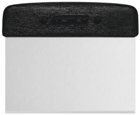 Dexter Russell S196B Sani-Safe (17303B) Dough Cutter/Scraper, 6 x 3, Stainless Steel Blade and Textured, Polypropylene Handle, Black, NSF Certified, Made in USA