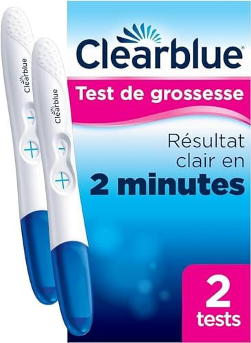 Clearblue Test De Grossesse, 2 unités, Pratique Et Rapide, Fiable à Plus De 99 %, Détection Précoce de la Grossesse, résultats jusqu’à 5 jours avant le retard de vos règles