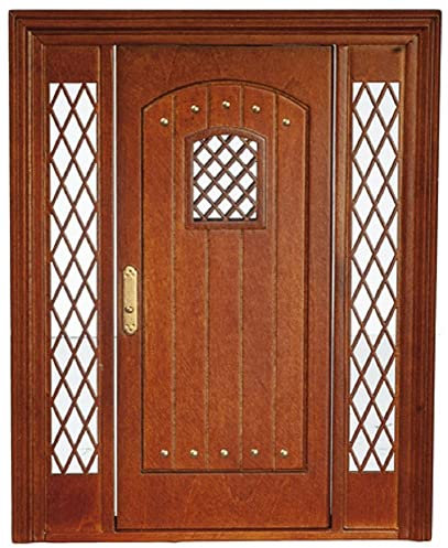 Melody Jane Dolls House Tudor Front Entrance Door & Sidelights JBM Miniature DIY Accessory
